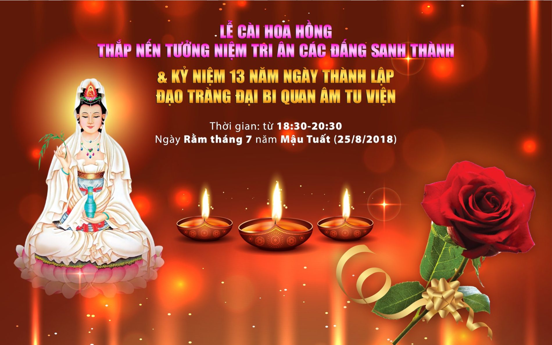 Thiêng liêng buổi thắp nến tri ân tại Quan Âm Tu Viện (PL.2562 – DL.2018)