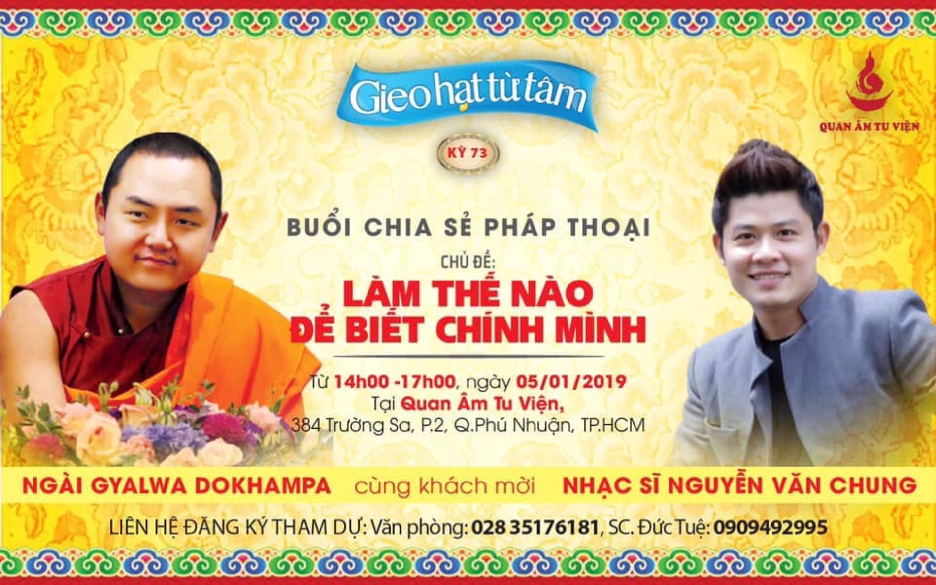 Thông báo khóa tu “Gieo hạt từ tâm” Kì 73 (5/1/2019)
